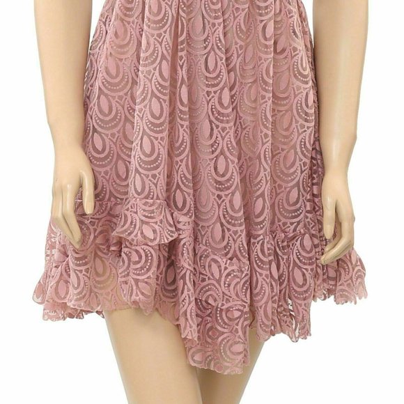 Free People FP One "Adella" Burnout Slip Mini Dress Lace Crochet XS New - Picture 9 of 9